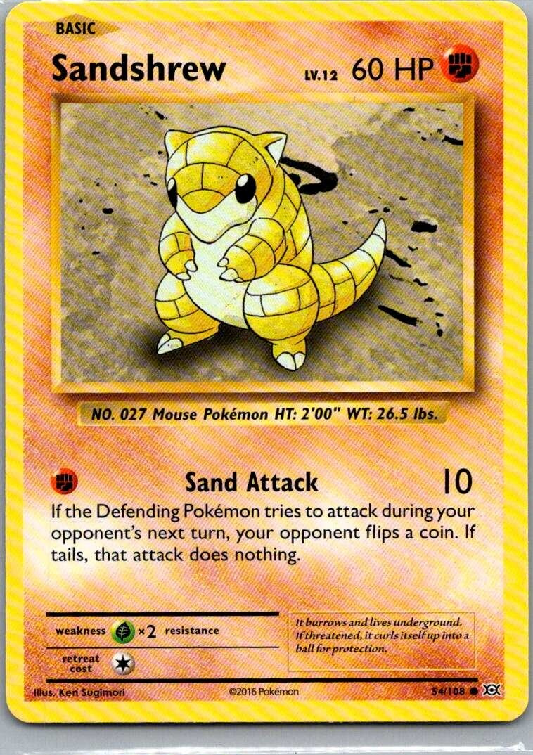 2016 Sandshrew #54/108 Pokmon TCG XY Evolutions Non Holo Poke#12 2016 Sandshrew #54/108 Pokmon TCG XY Evolutions Non Holo Poke#12