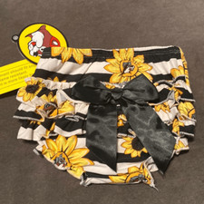 Baby Buc-ee  s Summer Sunflower Ruffle Diaper Cover Size 12 months NWT