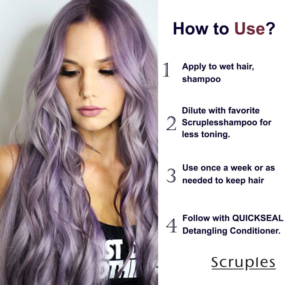 Scruples Platinum Shine Purple/Violet Shampoo, 8.5 Oz - Blonde Hair - Set of 6 - Image 3 of 4
