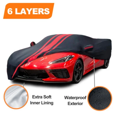 6 Layer 100% Waterproof Car Cover Custom for Chevy Corvette C4 C5 C6 C7 C8 - Image 1 of 4