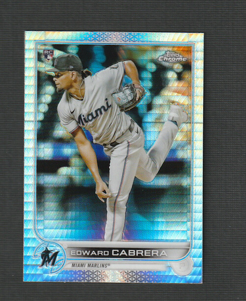 2022 Topps Chrome Edward Cabrera Rookie Prism Refractor #64 Miami Marlins