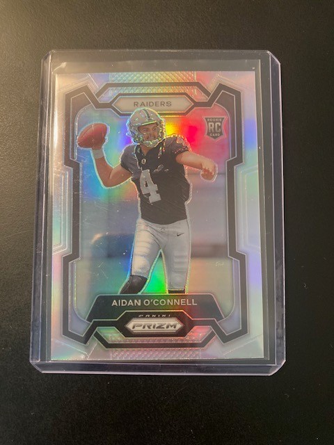 2023 Panini Prizm Aidan O'Connell Silver Rookie RC #360 Las Vegas Raiders Purdue