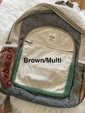Handmade Hemp Cotton  Boho Backpack  Made in Nepal  Travel Patchwork Hippie