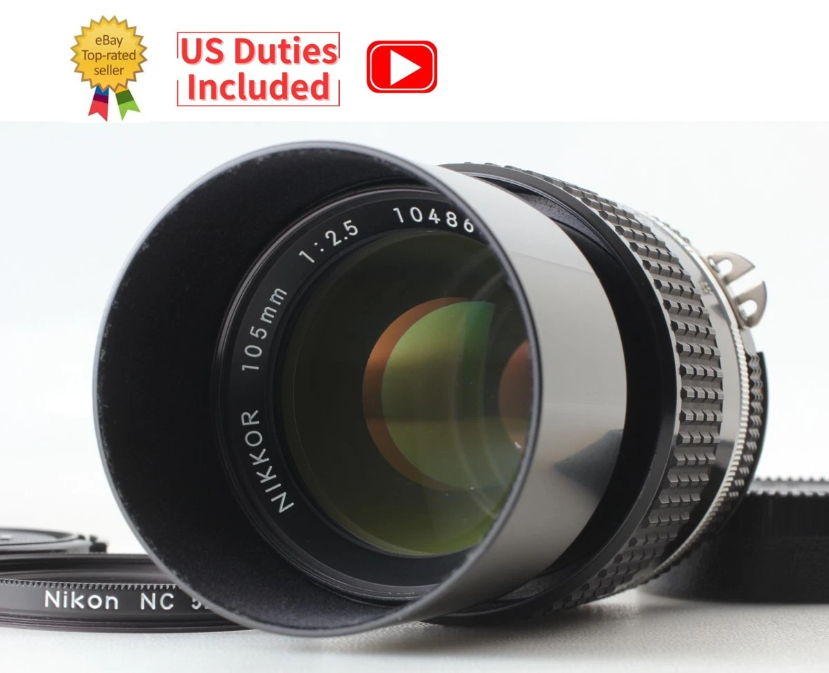 Nikon AI-S Camera Lenses 105mm Focal f/2.5 Maximum Aperture for