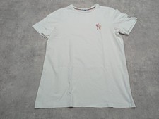 Moncler Tshirt Mens M White Designer Classic Top Tee Embroidered Logo Monogram