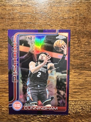 Cade Cunningham 2025-26 Topps Chrome Purple Basketball Border #60/75
