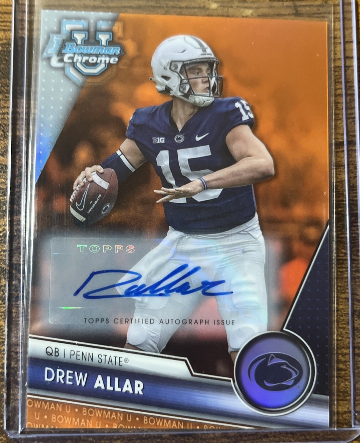 2023 Bowman Chrome  Drew Allar Auto Orange Refractor /25 #113 Penn State