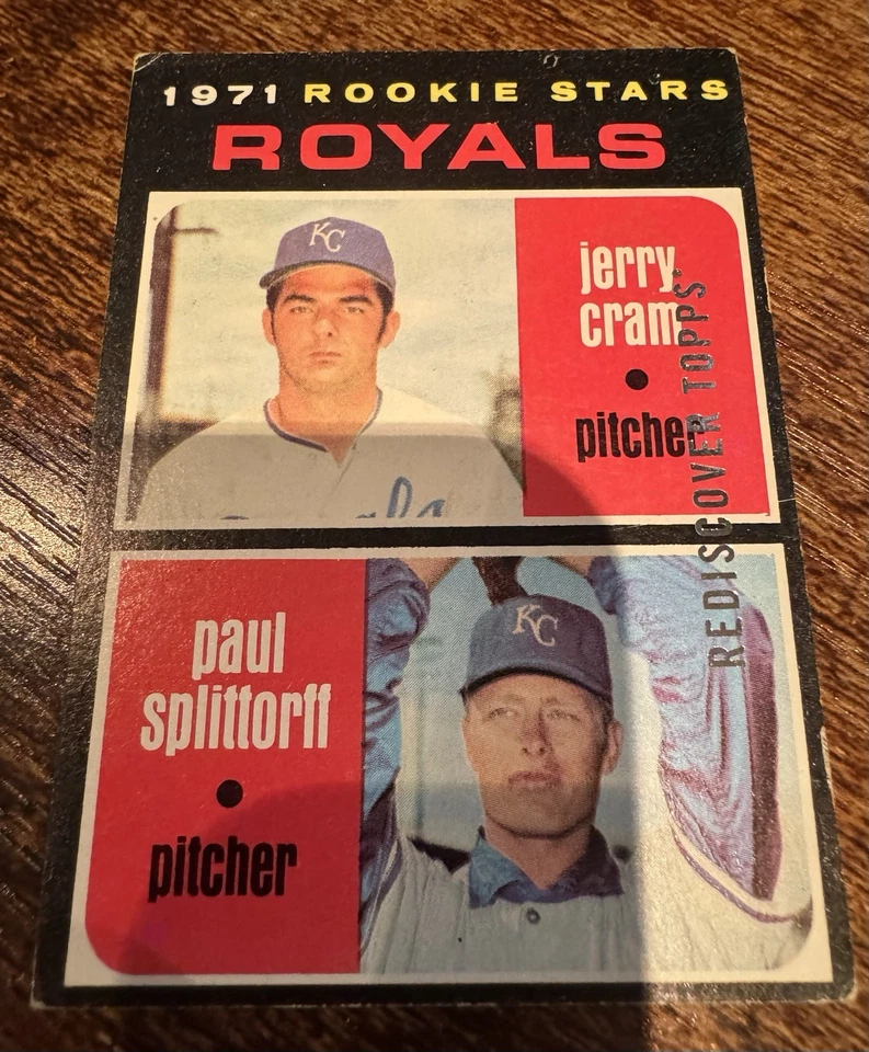 1971 "Rediscover Topps" Royals Rookie Stars (Jerry Cram/Paul Splittorff) - 1/1? - Image 3 of 4