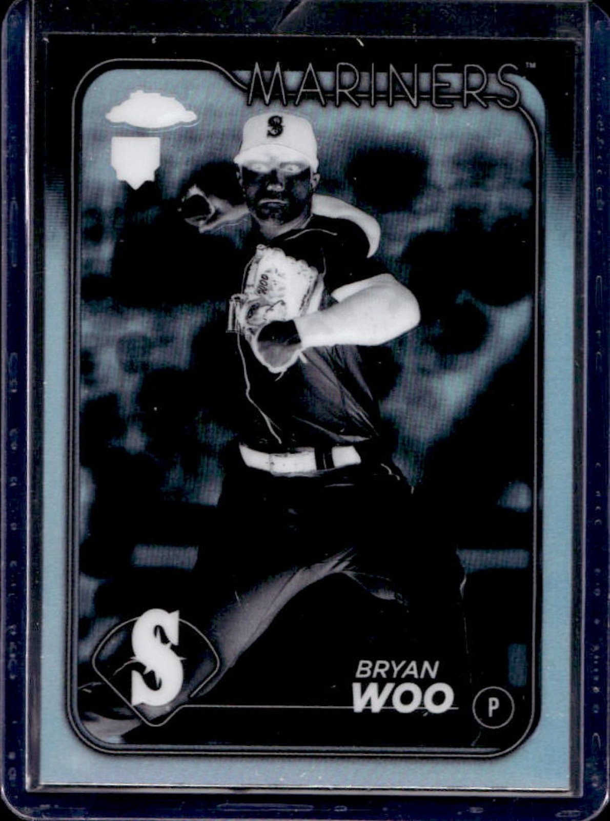 2024 Topps Chrome Bryan Woo Negative Refractor Rookie RC #172 Mariners