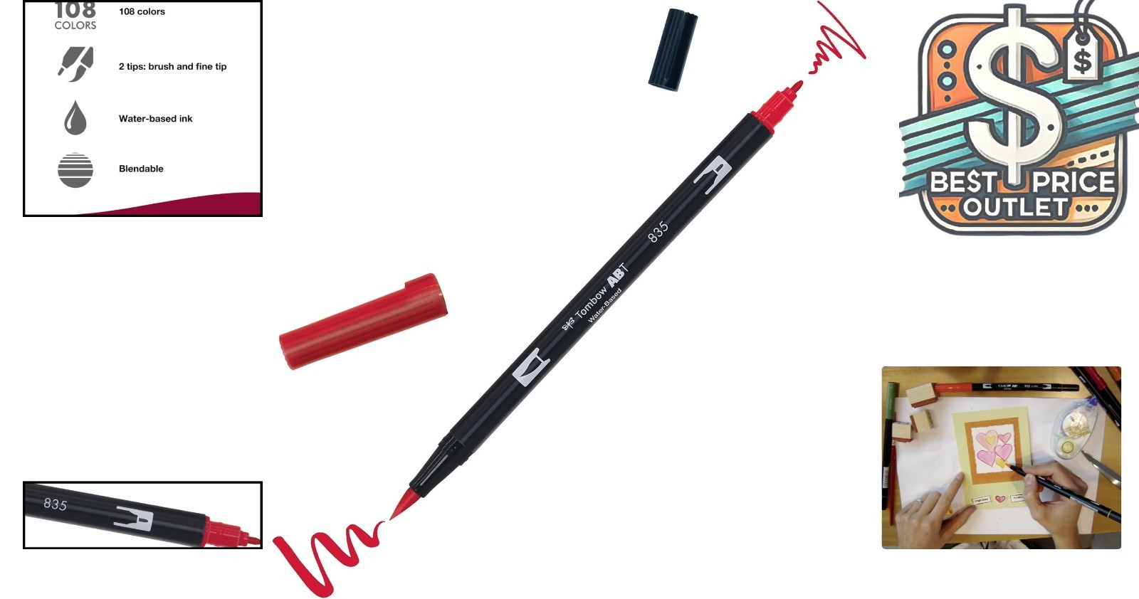 Tombow ABT No. 835 Persimmon Dual Brush Pen – Unleash Your Artistic Potential