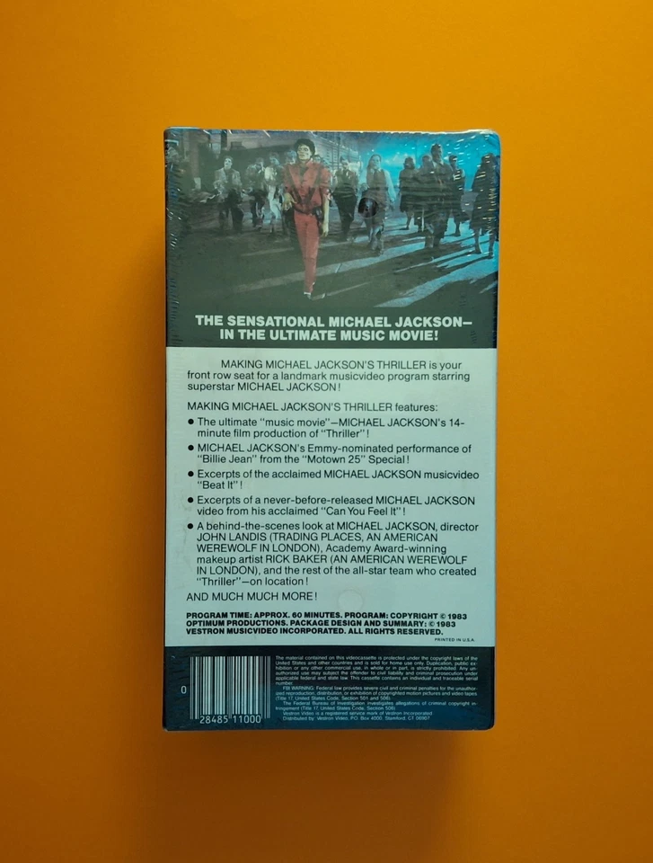1983 Sealed Michael Jackson's Making Thriller VHS/ Vestron/John Landis - Image 2 of 4