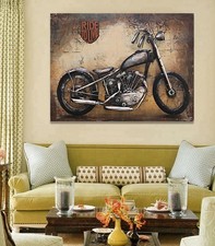 Tableau En Métal 3D Art Mural Harley Davidson Moto Neuf Vente