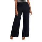 A New Day Women's Black Linen Wide Leg Pull On Stretch Waist Pants Size L