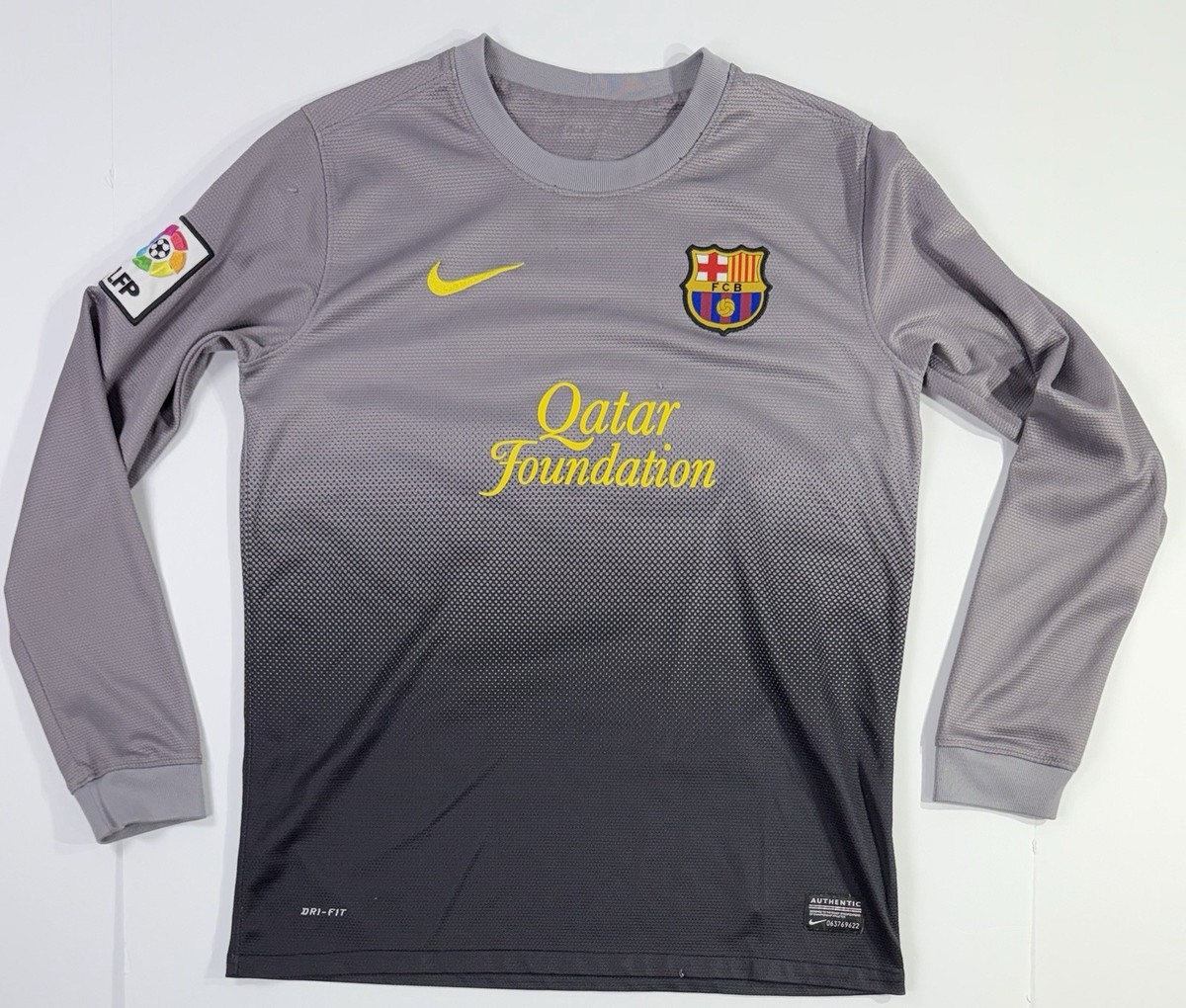 Nike FC Barcelona Juniors Long Sleeve Jersey Youth L Gray Qatar