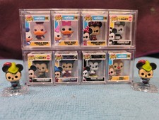 Funko Bitty Pop Disney Lot 8pc Mickey  Friends With 2 Acrylic Cases Plus Bonus