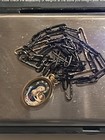 18k Gold Sterling Silver Necklace 20” Chain 18k 750 Virgin Mary Baby Jesus  — photo 1