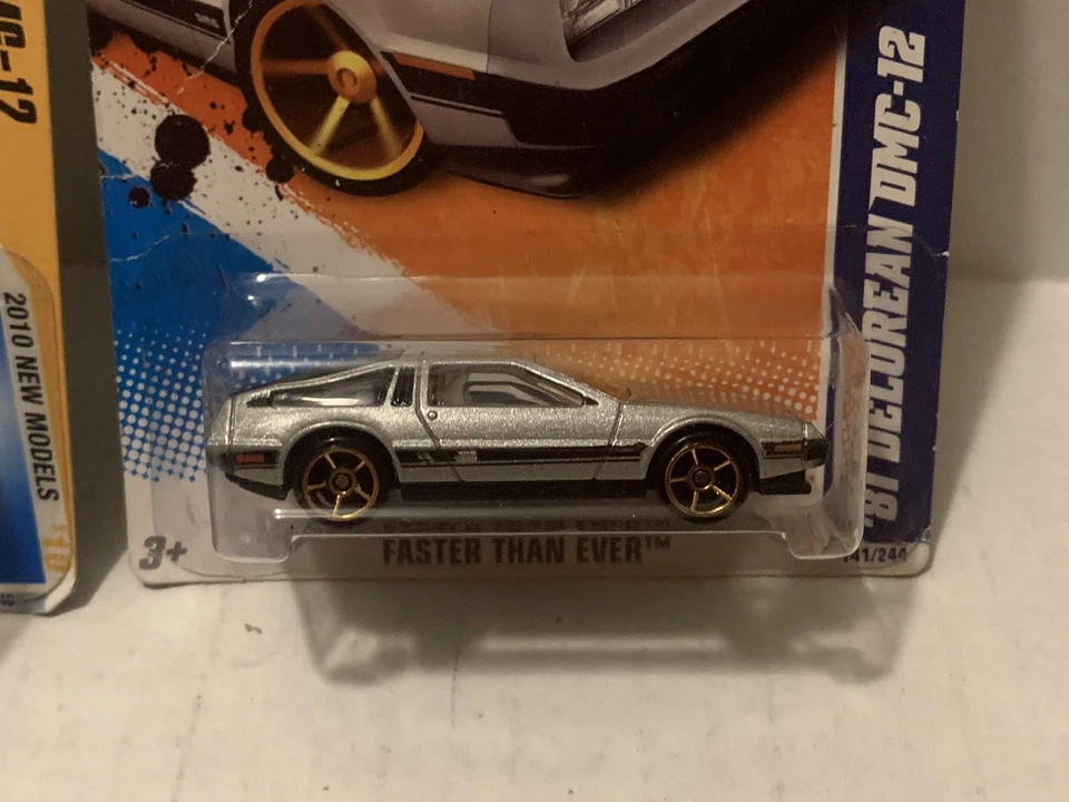 Hot Wheels 2010 & 2011 New Models 1981 Delorean DMC-12 FTE Silver Lot Of 2 - Image 3 of 4