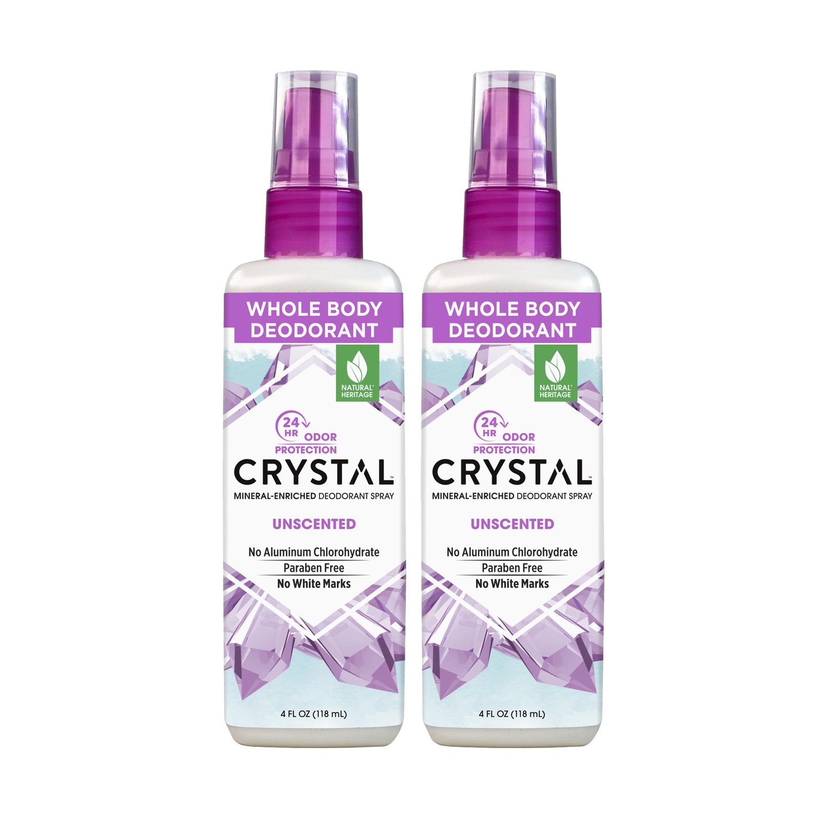 Crystal Body Deodorant Spray-4 fl oz, 2 pack