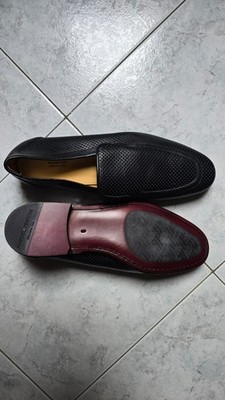 A. Testoni Herren Sommer Halbschuhe Leder perforiert schwarz [Größe z.B. 8 UK/2 ITA]