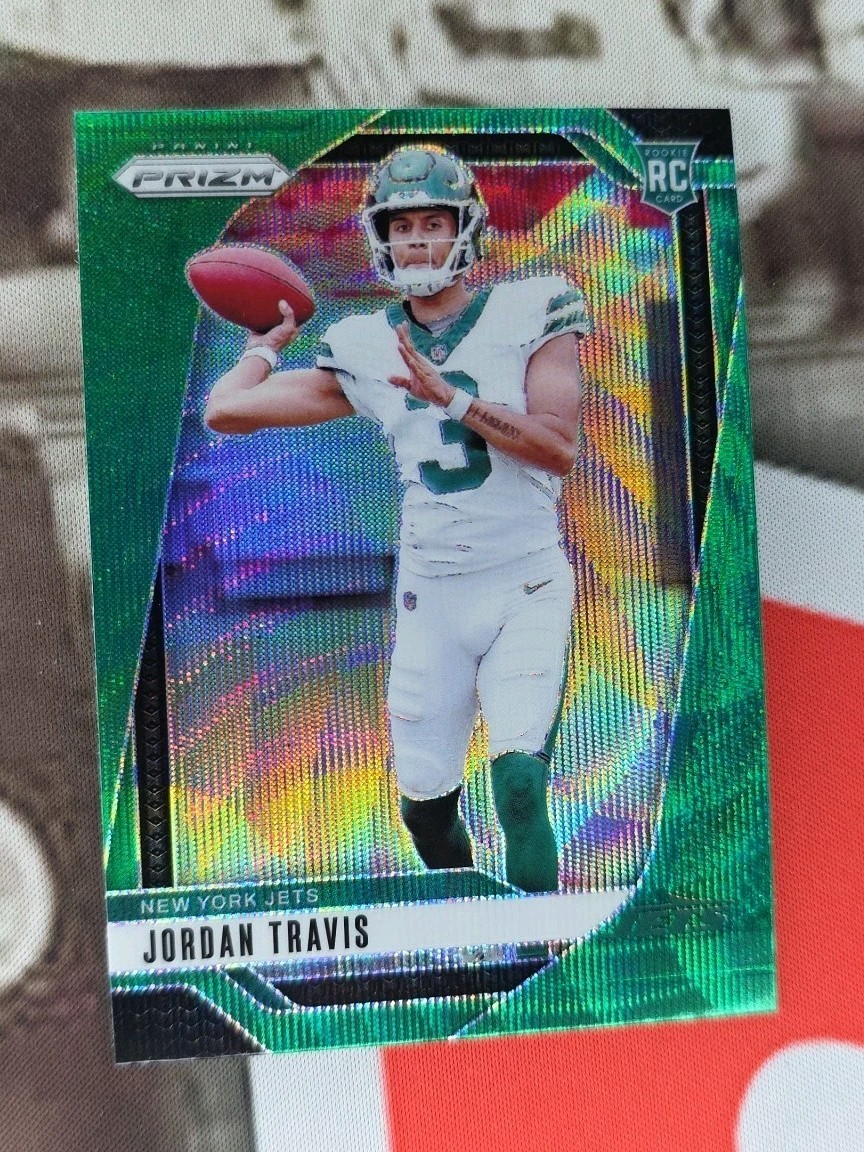 2024 Panini Prizm Jordan Travis Green Wave Rookie Card RC #359 - Jets