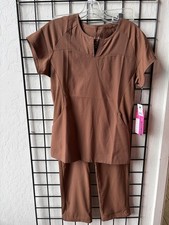 Koi Women's Lite Stretch Walnut Straight Leg Scrub Set Size Small NEW