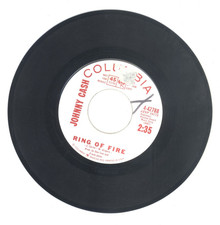 RARE Johnny Cash 1963 PROMO DOUBLE SIDED Ring Of Fire 45rpm WLP