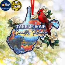 FLAGWIX West Virginia Gifts for Women Men - Suncatcher Blue - Country Roads