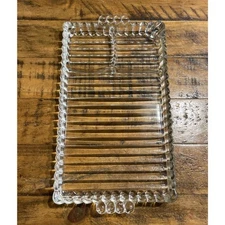 Vintage Mid-Century Hazel Atlas Glass “Snack Sip & Smoke” Luncheon Tray No Cup