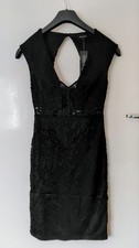 RIVER ISLAND BLACK LACE BODYCON DRESS SIZE 8 NEW