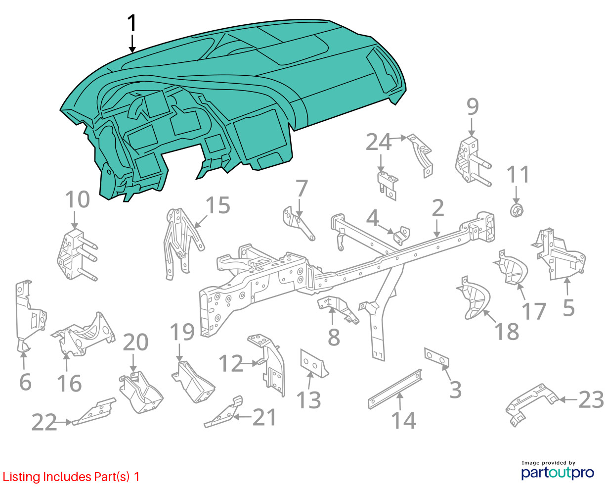 2008-2015 Audi R8 v10 Oem Front Dashboard Dash Instrument Panel Assembly W/ Bag