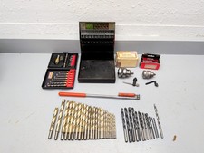 CRAFTSMAN USA VINTAGE TOOL LOT, DRILL CHUCKS, TITANIUM DRILL BITS, DRILL INDEX, 