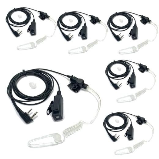 SM007 Surveillance Earpiece 2-Pin for FPCN10A FPCN30A Radio - 6 Pcs
