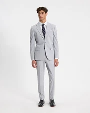 NEW EXPRESS $128 GRAY SLIM WOOL BLEND WASHABLE MODERN TECH SUIT PANT SZ 38/32
