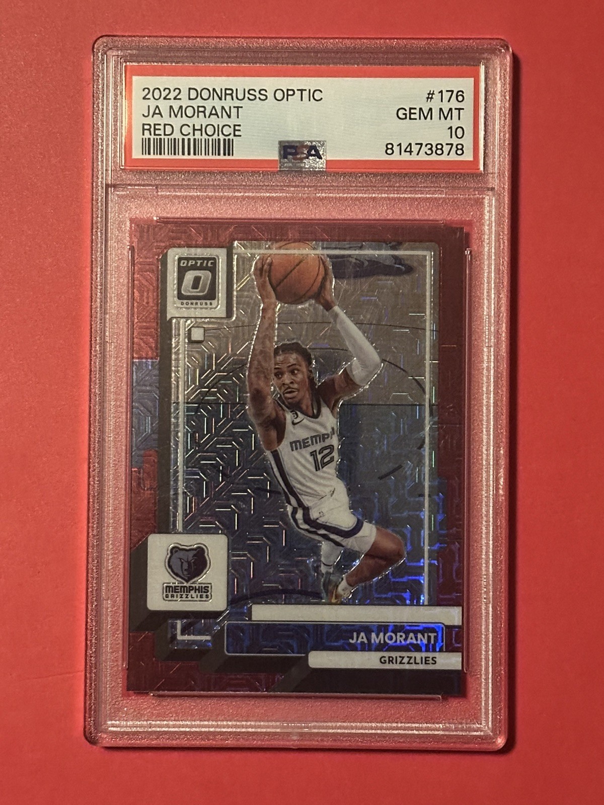 2022-23 Panini Donruss Optic - PSA 10 - Ja Morant #176 Choice Red Prizm /88