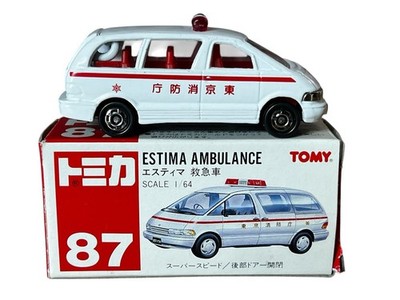 Tomy Estima Ambulance 1/64 Scale Diecast Van Model with Light Bar #87