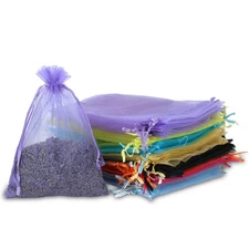 Kslong 100PCS Small Mesh Bags Drawstring 3X4,Sheer Organza Bags Drawstring for J