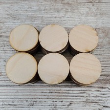 Circle Wood Circles Unfinished Round Cutouts for Crafts  Decor 60 Pack 1.4" dia