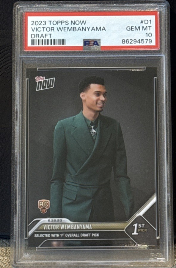 Victor Wembanyama 2023 Topps Now Draft D1 PSA 10 Wemby RC Spurs view 1