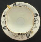 Clarence Bone China Black, White and Gold Cup & Saucer - England 1950s 354/5* — photo 2