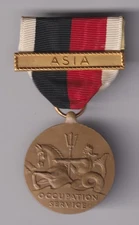 Navy Occupation Medal WWII era make gold tone Asia bar