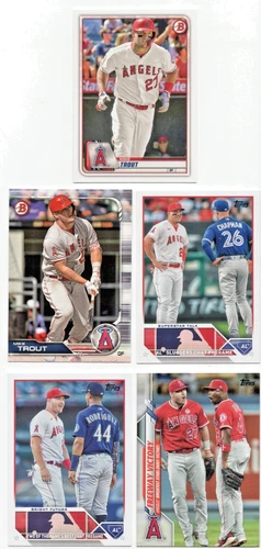 TOPPS & BOWMAN MIKE TROUT 5-Count Base Los Angeles Angels Baseball Card Lot