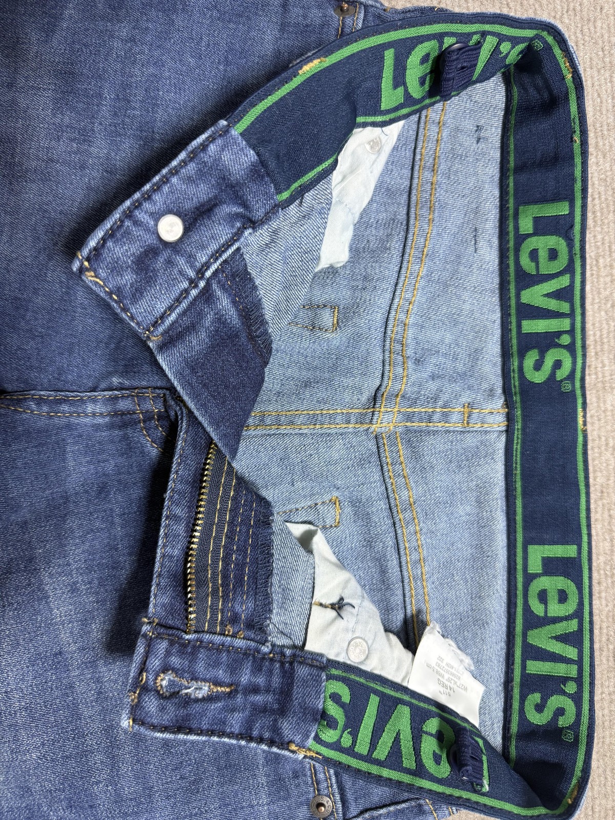 Levis 511 Jeans Boys 14 Regular Blue Slim Fit Distressed Knee Denim Pants 27x29 thumbnail 6