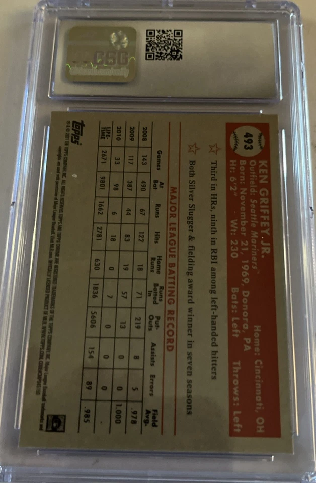 2021 Topps Chrome Platinum Anniversary - Ken Griffey Jr #493 Prism Refractor - Image 2 of 2