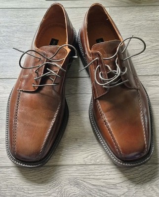 Bostonian Italy Men's Tifton Edge Oxford Brown Leather Dress Shoes size 9.5 READ