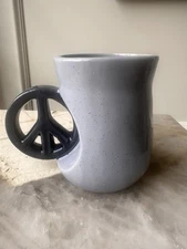 Young's Inc Peace Symbol Mug Coffee Mug Blue NWT SOLD OUT
