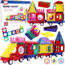 MalPlay Blocs magnétiques pédagogiques 3D 72 pcs Briques magnétiques à...