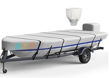 Heavy Duty 5 Layers 1200D Jon Boat Cover 16ft - 18ft with Motor Cover, 100 W...