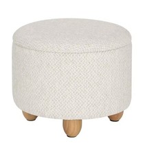 Storage Pouf Upholstered Stool Lid Ottoman Foldable Pine Legs Room SpaceSaver