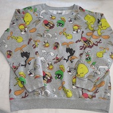 Looney Tunes Crewneck Sweatshirt Bugs Tweety Taz Daffy Jr Miss 2XL 19   UU36