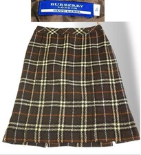 Burberry Blue Label Wool Check Skirt Brown Size 36 Good Condition